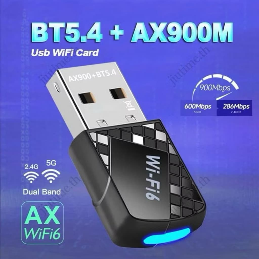MINI AX900 USB WiFi6+บลูทูธ5.4 อะแดปเตอร์ 2in1 Dongle Dual Band2.4Gและ5GHz ตัวรับสัญญาณไร้สาย…