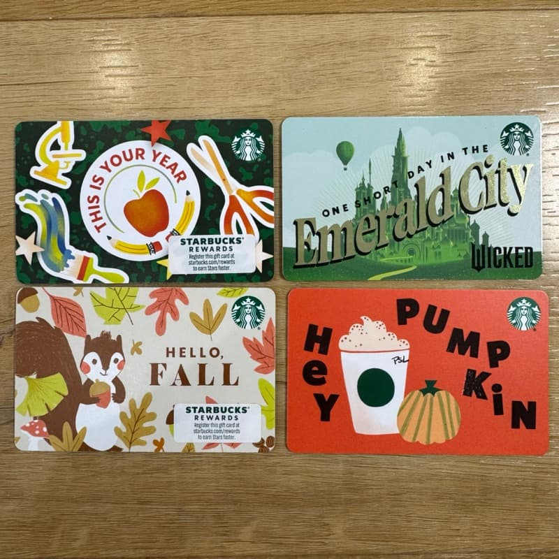 🇺🇸บัตรสตาร์บัคส์ อเมริกา ยังไม่ขูดพิน บัตรกระดาษ (starbucks card) ปี2024 ข้อความเก๋ๆ