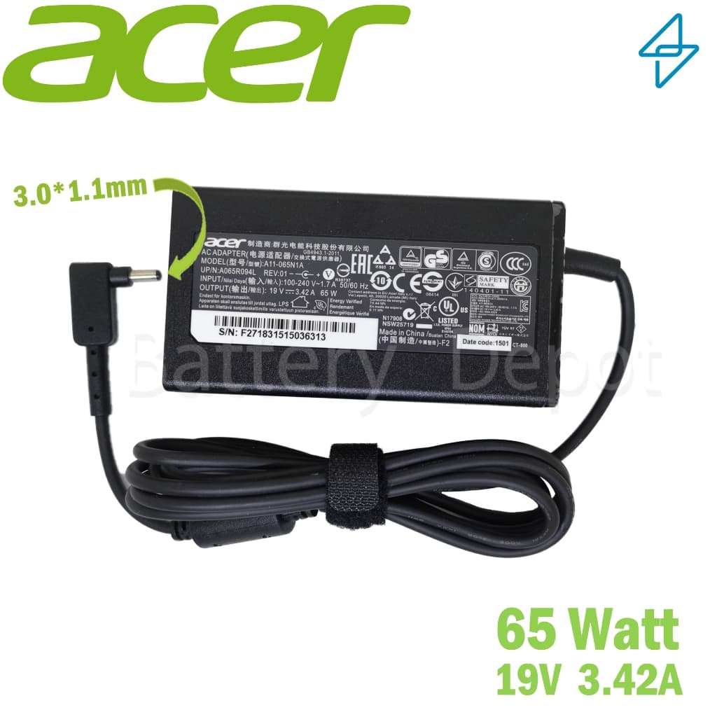 Acer Adapter ของแท้ Swift 3 SF314-41 SF314-42 SF314-52 SF314-52G SF314-55G SF314-56 SF314-56G 65W 3.0…