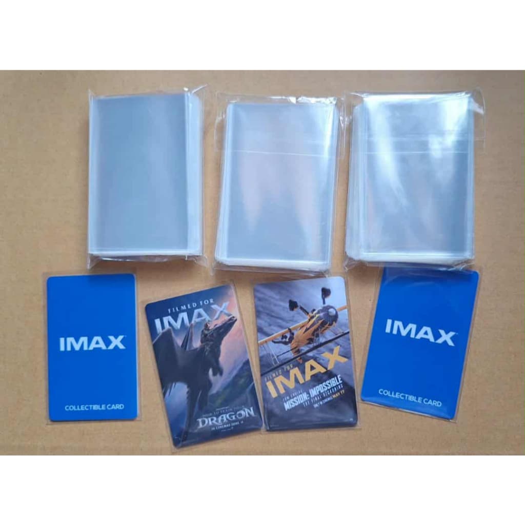 ซองใส่การ์ด ซองพลาสติกใส ซองแก้วใส่การ์ด และบัตร IMAX ใส่บัตรสะสมทุกชนิด ได้ขนาดพอดีการ์ด 1แพ็ค มี100ซอง รูปที่ 1