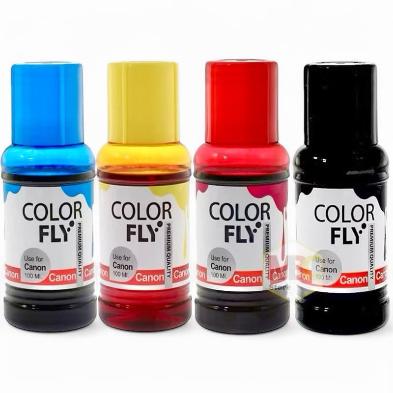 หมึกเติม Canon ชุด 4 สี (ดํา,แดง,เหลือง,น้ําเงิน) Color Fly แท้