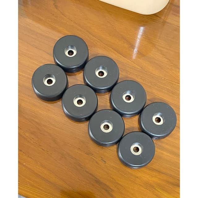 ลูกยางฐานตู้ลําโพง 40x10mm ยางรองกล่องแร็ค ยางรองขาโต๊ะ พร้อมแหวนเหล็ก ยางรองตู้ลําโพง