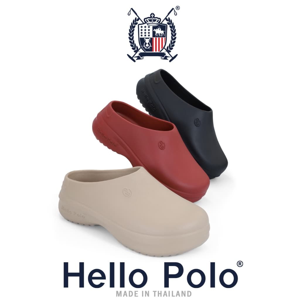 Hello Polo รองเท้าแตะ รองเท้า EVA คัทชู กันลื่นกันน้ํา แฟชั่นผู้หญิง รุ่น HP8009 พื้นนิ่ม น้ําหนักเบา