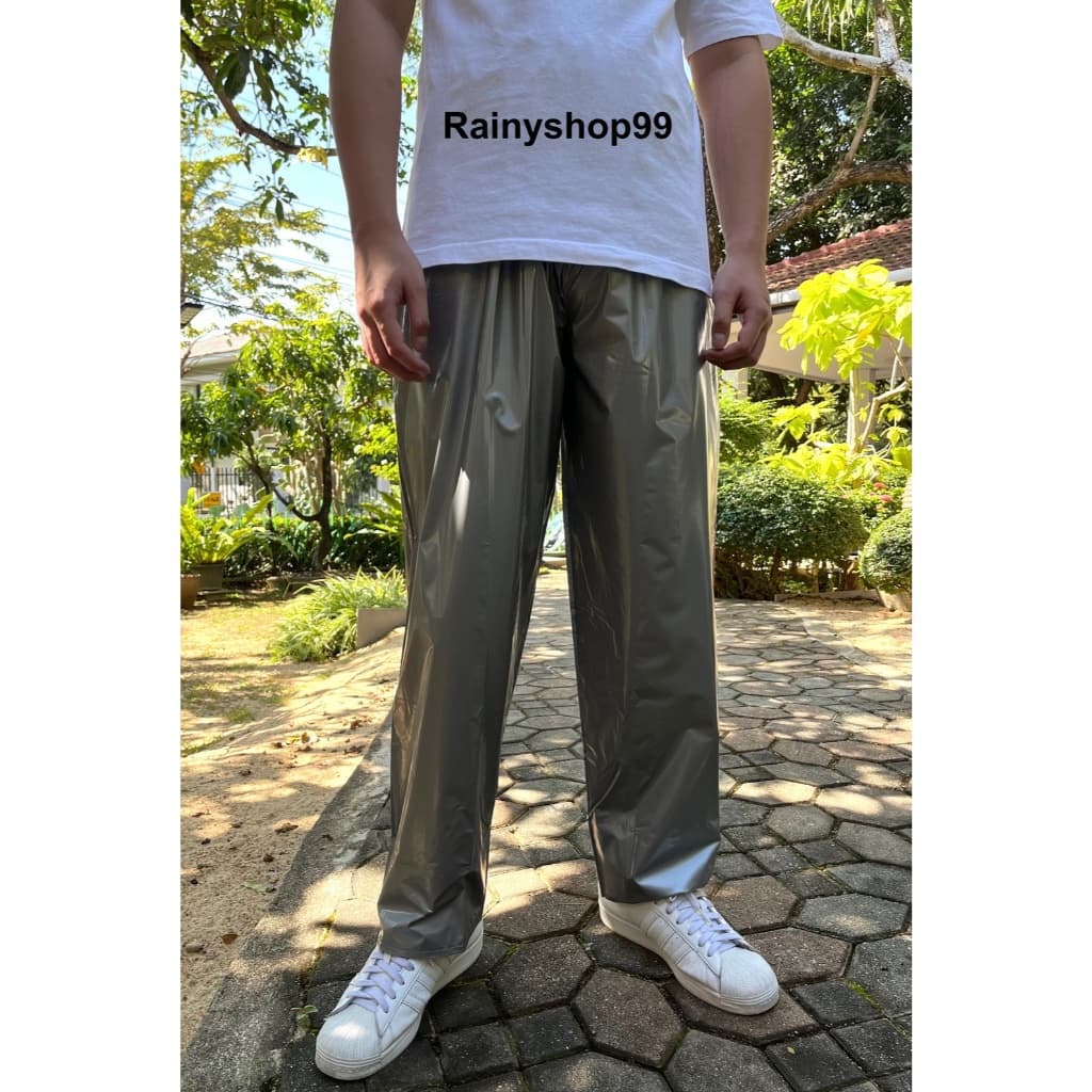 กางเกงกันฝน กันน้ํา กันเปื้อนได้ทุกชนิด 7สี ผ้ามุก PVC100%