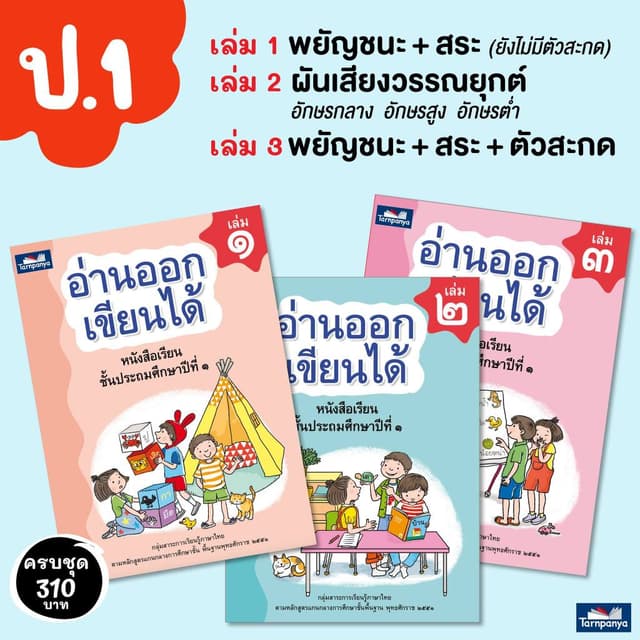 หนังสือ อ่านออกเขียนได้ ป1 แบบฝึกอ่านเขียนภาษาไทย หนังสือเรียนภาษาไทย ระดับประถม1 ธารปัญญา