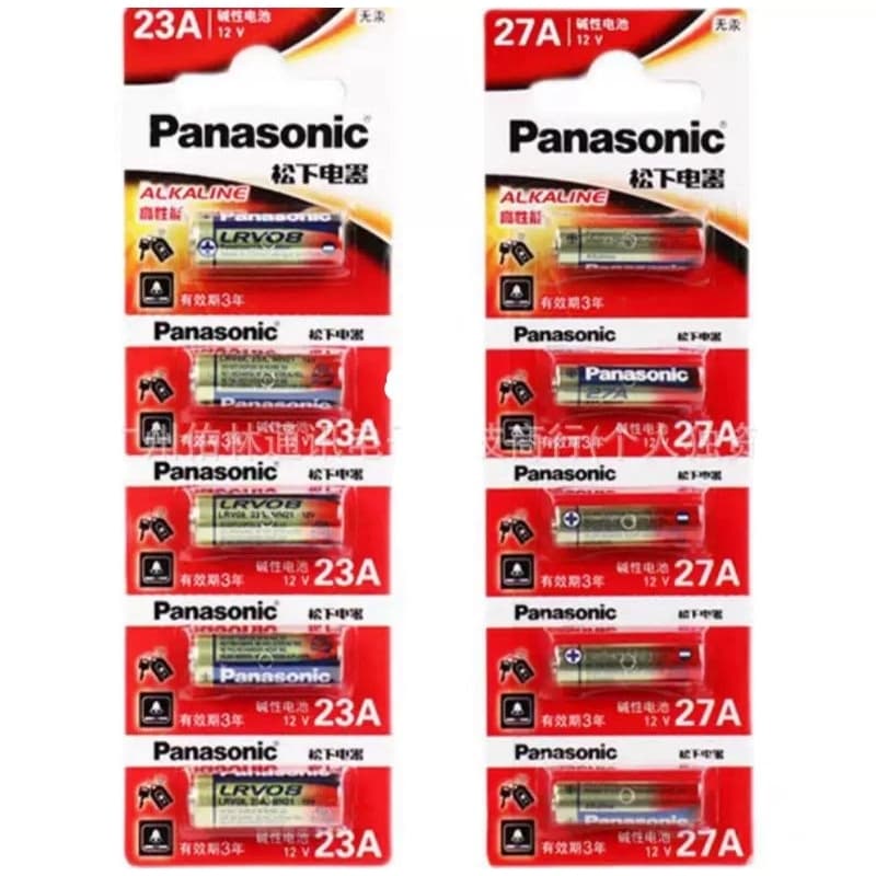 ถ่านรีโมท Panasonic เลือกขนาด 23A, 27A 12V จํานวน5ก้อน ของใหม่ ของแท้ แพคนําเข้า