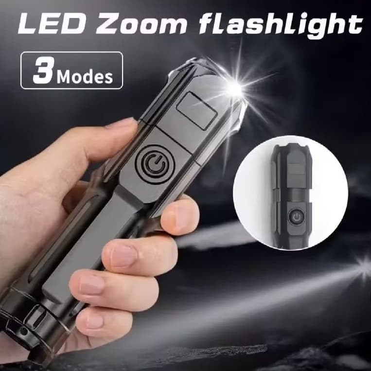 ไฟฉาย Led สว่างสดใสแบบพกพากลางแจ้งใช้ในตัวแบตเตอรี่ USB แบบชาร์จไฟได้ไฟฉายโฟกัสแบบซูมได้ T6ปากกาไฟฉายกันน้ํา
