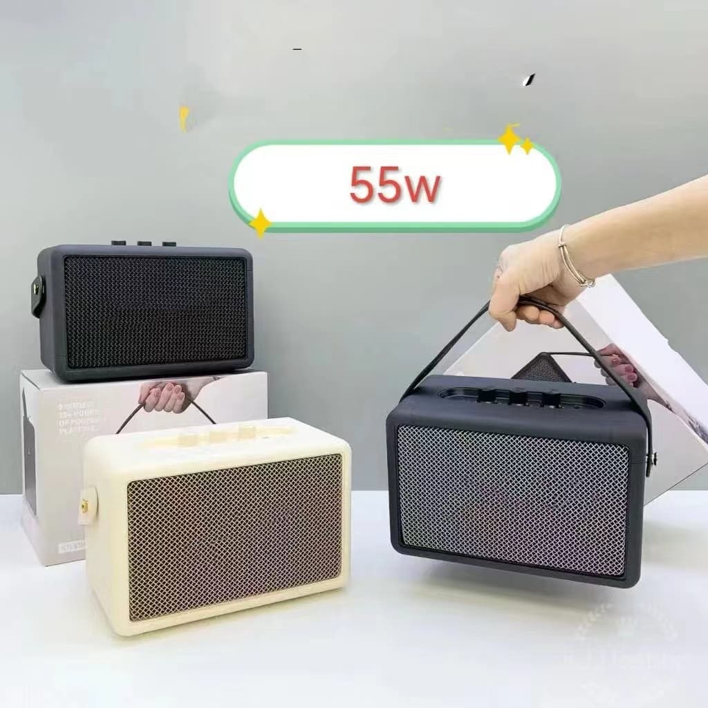 (ปรับเบสได้) 55W ลําโพงบลูทูธ รุ่น M4 เสียงนุ่ม เบสแน่น ดีไซส์สวย ปรับเสียงเบส/แหลม เชื่อมลําโพง2ตัว