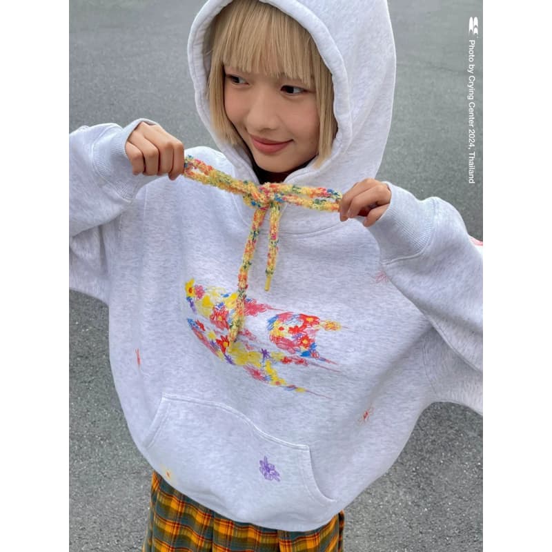 CryingCenter เสื้อกันหนาวแขนยาวฮู้ดดี้ Fallen Flowers Hoodie รูปที่ 1