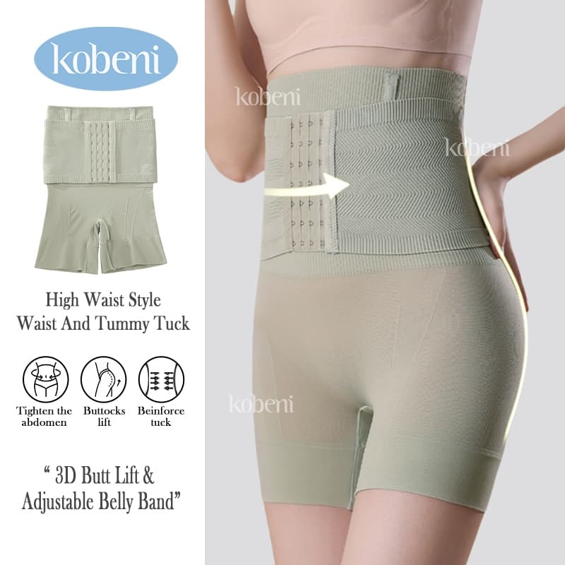 KOBENI กางเกงเก็บพุง ผ้ายืดเยอะ Slimming Pants ทรงเอวสูง แบบตะขอหน้า กระชับต้นขาและหน้าท้อง ยกก้น ใส่หลังคลอด