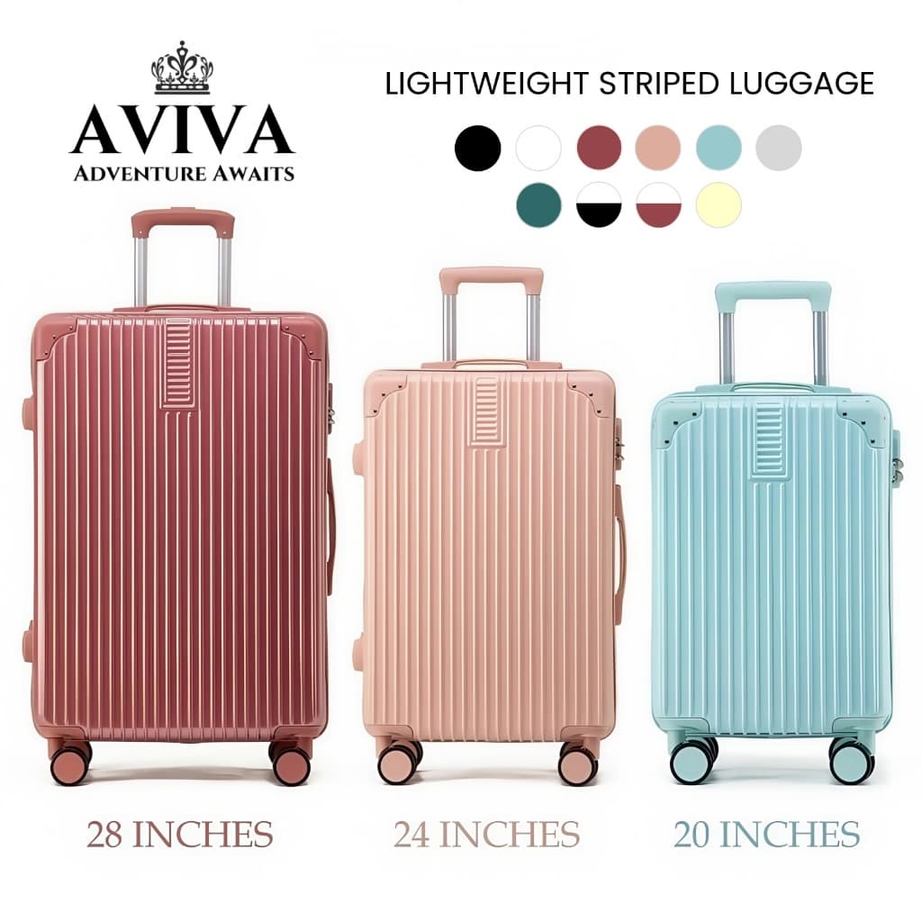 AVIVA กระเป๋าเดินทาง ขนาด 20/24/28 นิ้ว น้ําหนักเบา วัสดุ ABS+PC ความจุขนาดใหญ่ กระเป๋าถือขึ้นเครื่อง