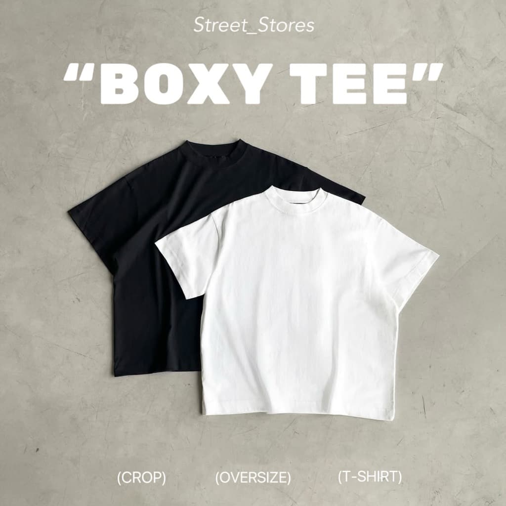 เสื้อยืดครอป ทรงBoxy คอฟิต ผ้าคอตตอนพรีเมียม ผู้ชาย Clothing