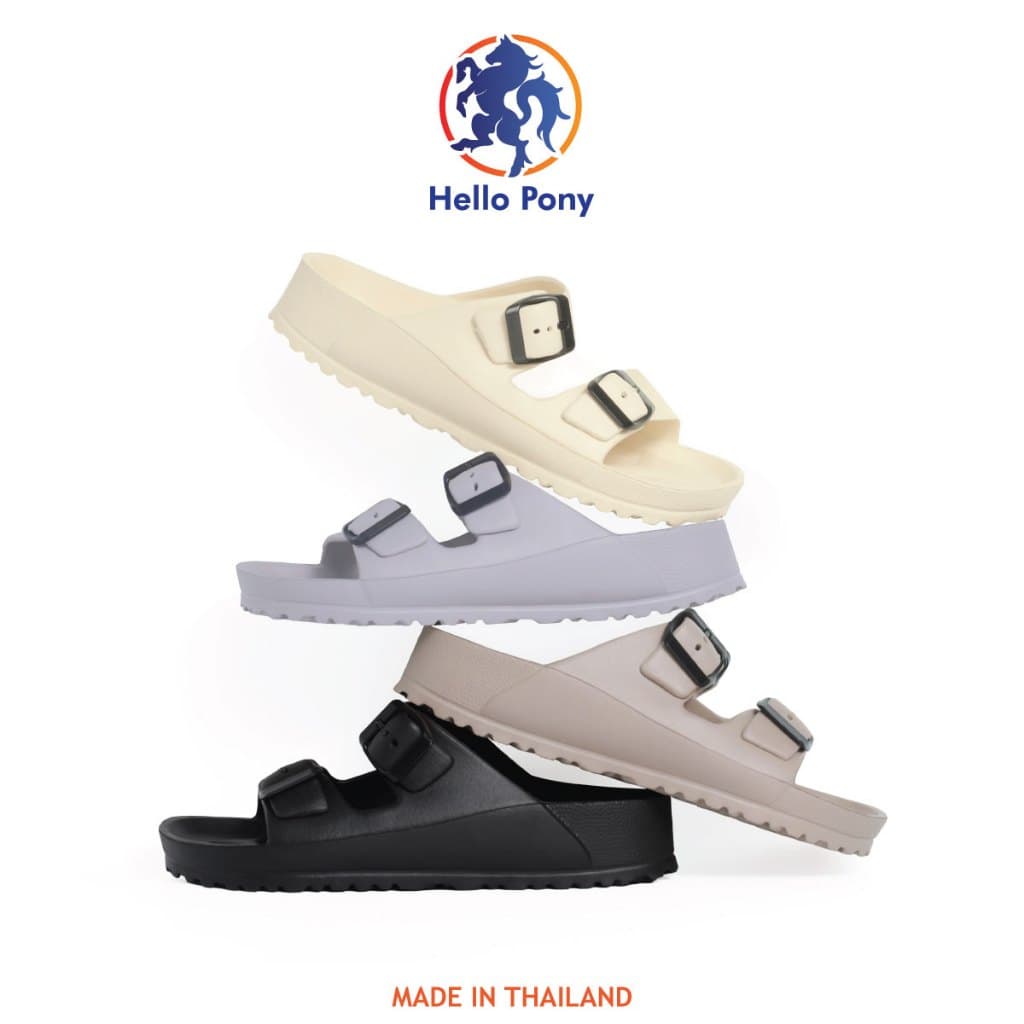 Hello Pony รองเท้าแตะผู้ชาย รองเท้าแฟชั่น รองเท้ายาง EVA นุ่ม ใส่สบาย กันลื่น Size 39-44 รุ่น MHM4015