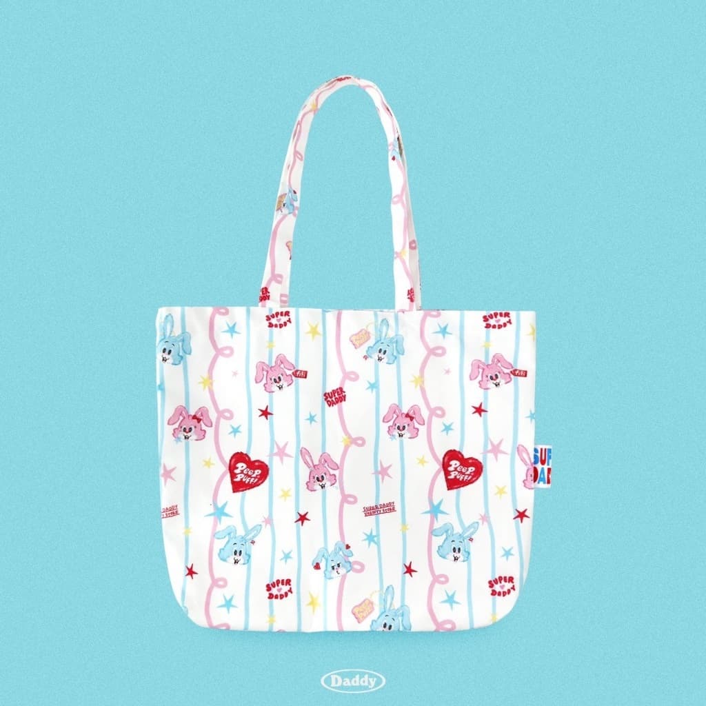 SUPERDADDY | Peep & Fifi Tote Bag กระเป๋าผ้าแคนวาส ลาย peep & fif สุดน่ารัก
