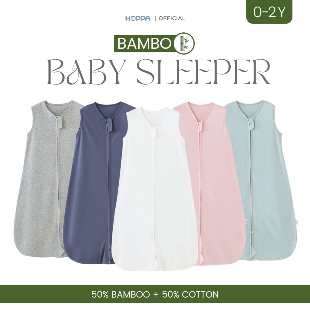 HOPPA BAMBOO Baby Sleeper ถุงนอนเด็กแรกเกิด ผ้าเยื่อไผ่ ผสมคอตตอน สัมผัสนุ่ม กันสะดุ้ง สําหรับ 0-2 ปี