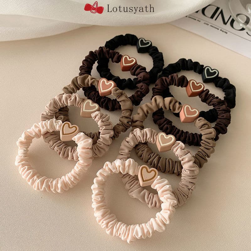 1บาทยางรัดผมล /วงกลมลําไส้เล็กลายหัวใจยางรัดผมความยืดหยุ่นสูง สไตล์เกาหลีเครื่องประดับผมแฟชั่น…