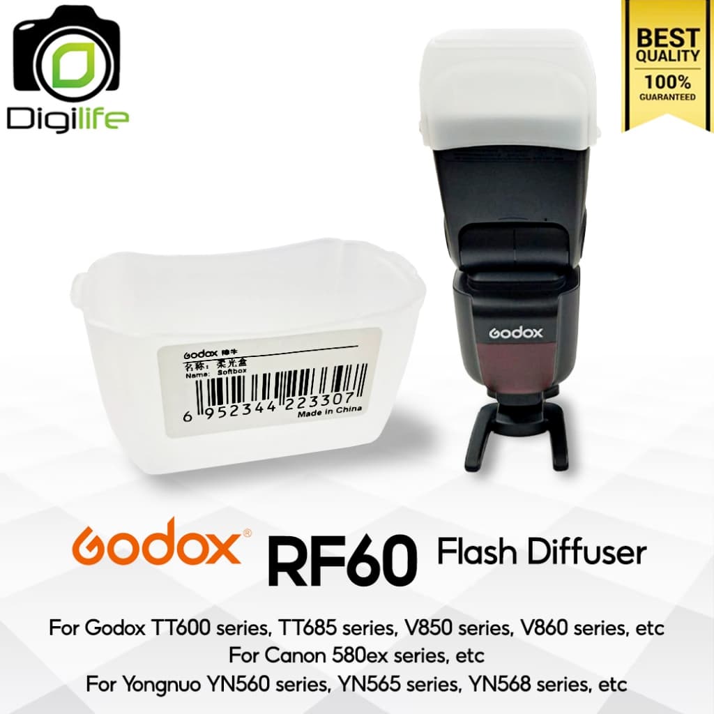 Godox Softbox RF60 Diffuser For Godox TT600 series, TT685 series, V850 series, V860 series, Canon 580ex…