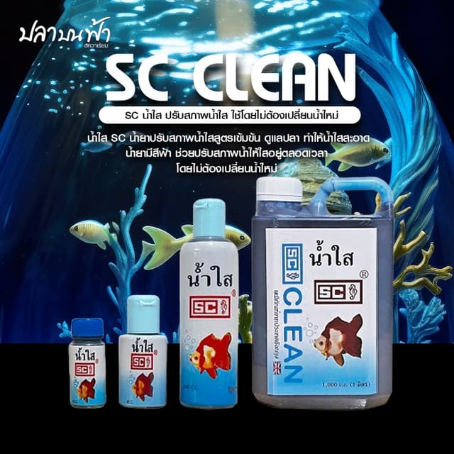 น้ํายาปรับสภาพน้ําใส SC ชนิดเข้มข้นช่วยปรับสภาพน้ําให้ใสสะอาดอยู่ตลอดเวลา โดยไม่ต้องเปลี่ยนน้ําบ่อย
