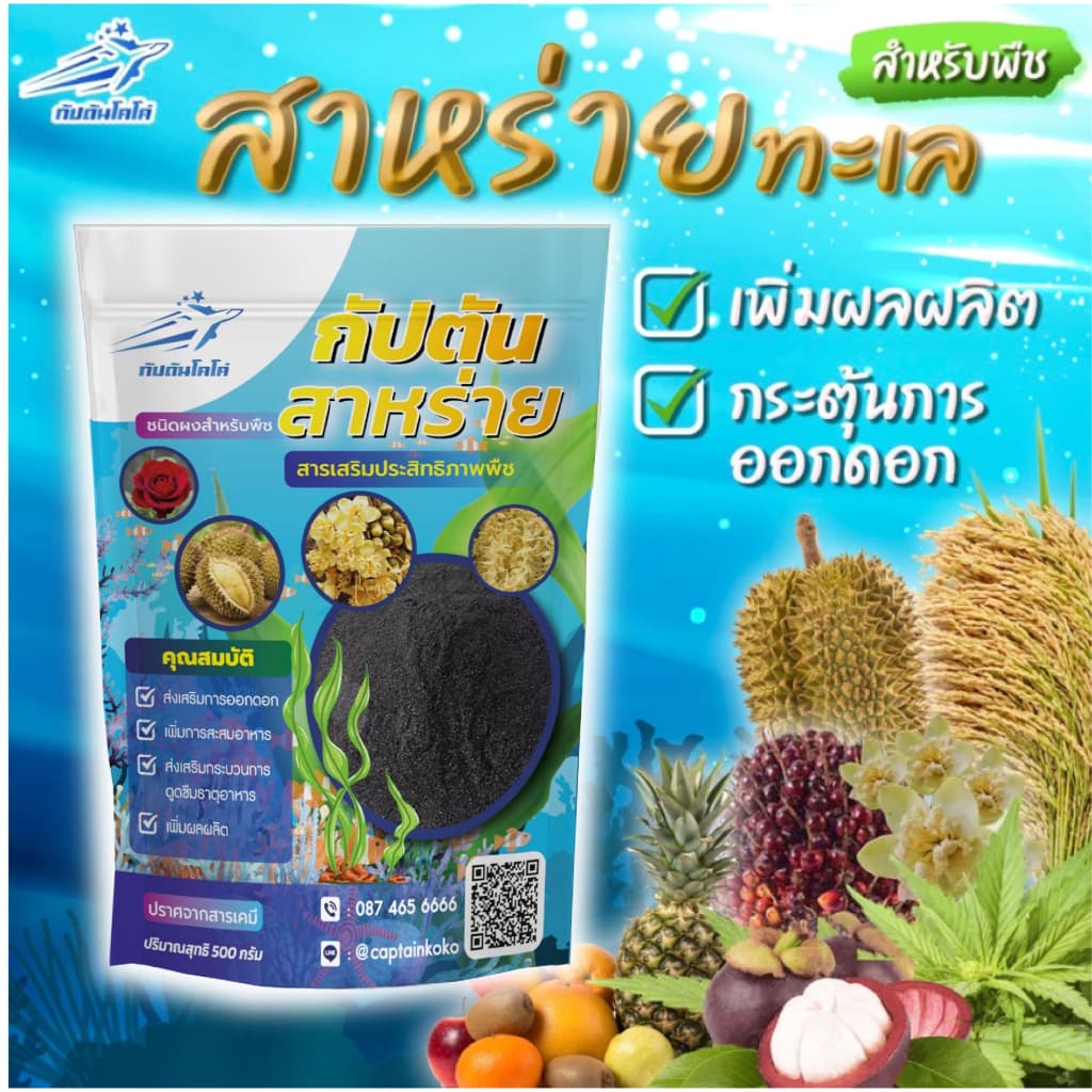 สาหร่าย สําหรับพืช สกัดเข้มข้น 100% ขนาด 500 กรัม
