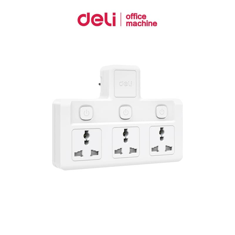Deli ปลั๊กแปลง ปลั๊กไฟ อแดปเตอร์ กําลังไฟ 10A 2500W ปลั๊กสากล ทนความร้อนได้ 750องศา Universal Adapter