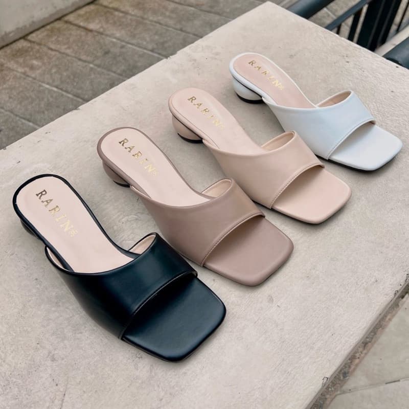 Rarin รุ่น [ Ava ] 36 - 41 รองเท้าส้น macaron ความสูง 1 นิ้ว ทรงสวย เก็บหน้าเท้าได้ดี