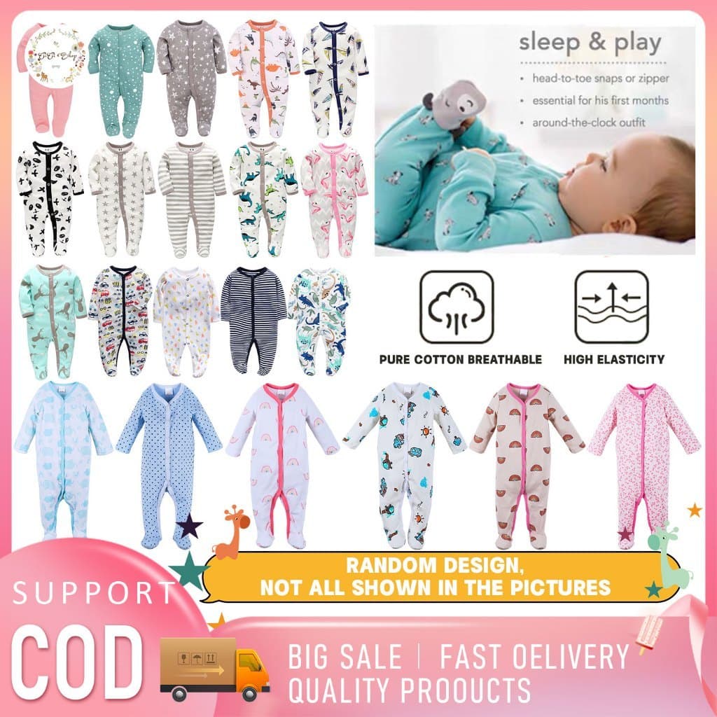 CICI baby ชุดนอนคลุมเท้า(0~เด็กน 3 เดือน~6 เดือน~9-18เดือน)คุณภาพสูง ให้ความอบอุ่น ชุดนอนเด็ก ชุดเด็ก