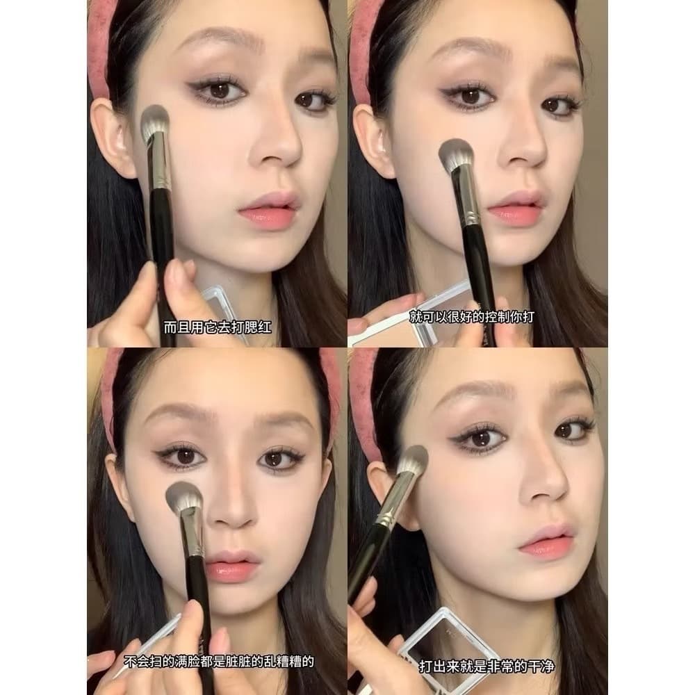 F183 แปรงแต่งหน้า แปรงปัดแก้ม ทรงแบนปลายโค้งมน ขนแปรงแน่นนุ่ม ไม่บาดผิว