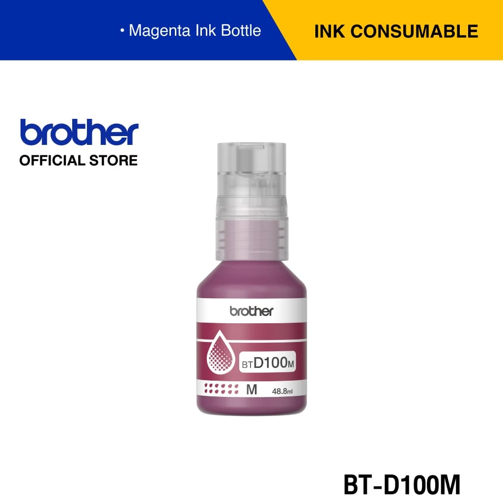 Brother BTD100M หมึกพิมพ์เลเซอร์ สีชมพูสําหรับปริ้นเตอร์อิงค์แท็งก์รุ่น DCP-T230,DCP-T430W,DCP-T700W,DCP-T830D…