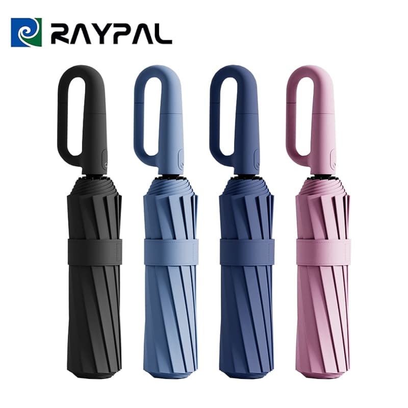RAYPAL ร่มพับอัตโนมัติเต็มรูปแบบ ผ้า3ชั้น กันฝน กันUV สามารถต้านลมแรงได้ ระดับ10 แบบมือจับตัว C คล้องแขนได้…