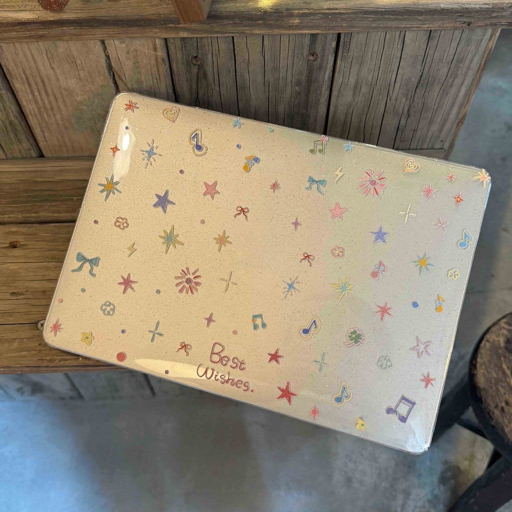 Shesell พร้อมส่ง เคส macbook(Glitter)ดอกไม้ไฟโบว์น็อต 2026 Neo13 Pro13/14 เคสสําหรับแมคบุ๊คใสAir13/15