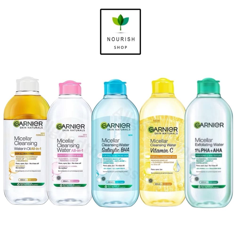 Garnier Micellar Cleansing Water 125ml, 400ml การ์นิเย่ ล้างเครื่องสําอาง คลีนซิ่ง ไมเซล่า
