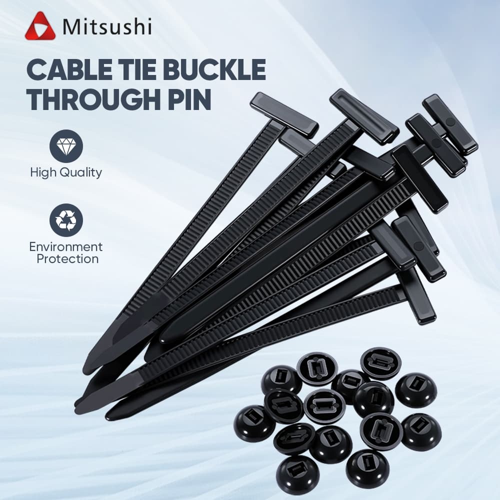 Mitsushi เคเบิ้ลไทร์รถยนต์ทนต่อรังสียูวี 5×90 มม. 20/30/40 ชิ้น เคเบิลไทด์ไนลอน ไนล่อนซิปผูกมอเตอร์ยาม/บังโคลน