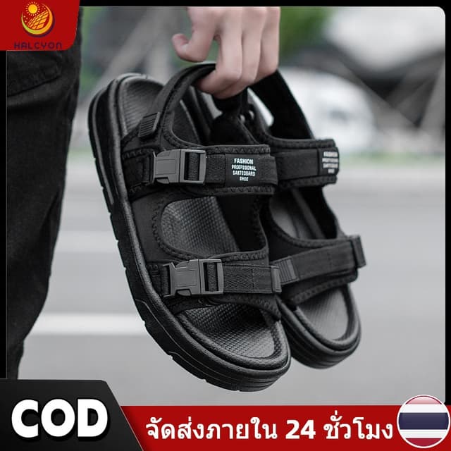 ส่งเร็วพิเศษ!รองเท้าแตะผู้ชาย รองเท้าแตะรัดส้น น้ําหนัก เบาสบาย ไม่ลืน เพิ่มความมั่นใจในทุกการเดินทาง…