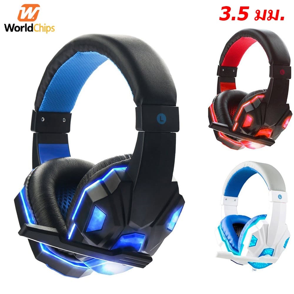 หูฟังเกม พร้อมไมโครโฟน 3.5 มม. สําหรับ PC แลปท็อป เกมเมอร์ Soyto 830 LED Stereo Casque with mic