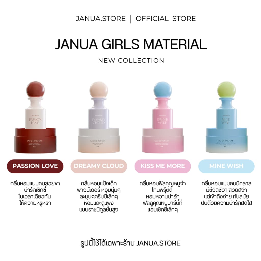 (รับประกันของแท้) น้ําหอมแจนยัวร์คอลเลคชั่นใหม่ Janua Girls Materials
