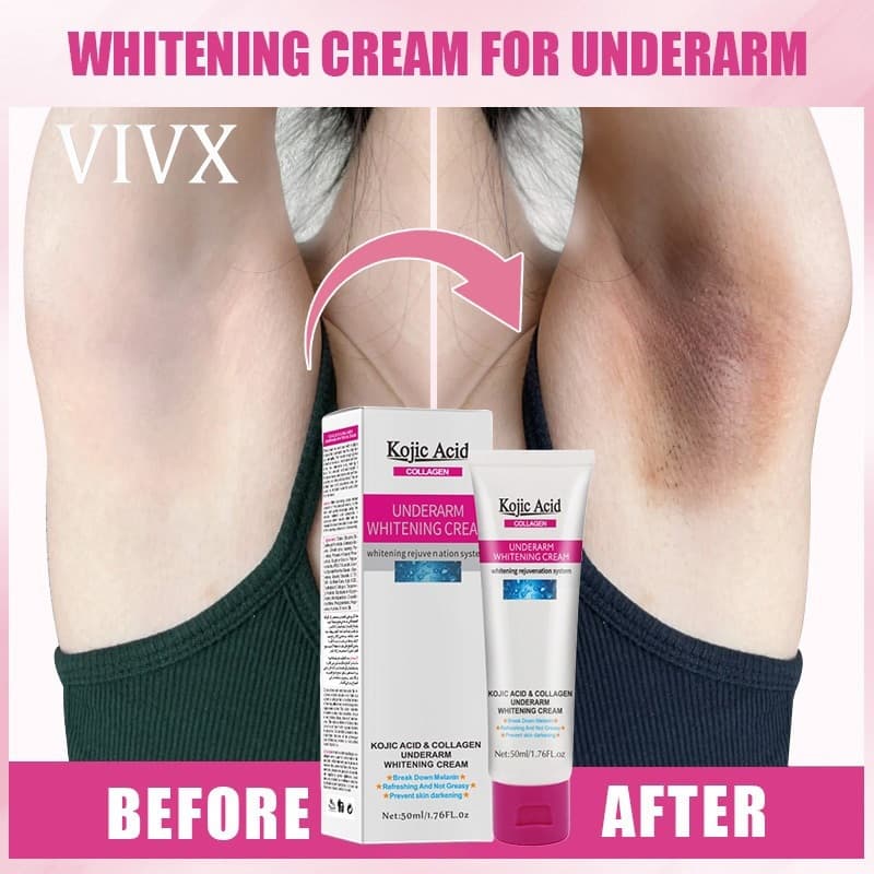 VIVX Kojic Acid ครีมขาหนีบดํา 50ml ครีมทารักแร้ขาว ครีมบํารุงรักแร้ เข่าดํา ผิวขาว สิ่งประดิษฐ์ ครีมขาหนีบดํา…