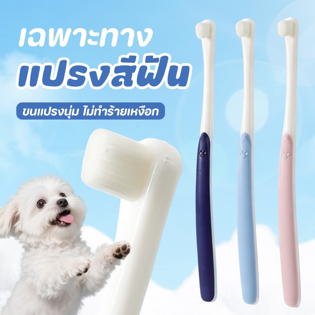 PET Record แปรงสีฟันสัตว์เลี้ยง ขนแปรงนุ่ม สําหรับสุนัขแมว ทําความสะอาดฟัน ลดคราบหินปูน
