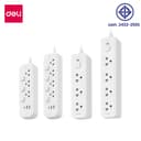 Deli ปลั๊กไฟ ปลั๊ก3ตา USB มอก ตัดไฟอัตโนมัติ กําลังไฟ 2300W สายไฟยาว3M/5M ประกันนาน3ปี Power socket