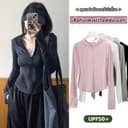 เสื้อแขนยาวกันแดดหญิง UPF50+ เสื้อแขนยาวกันแดดบางเบา พร้อมหมวก สลิมฟิต เสื้อโค้ทสั้น ความยืดหยุ่นสูง…