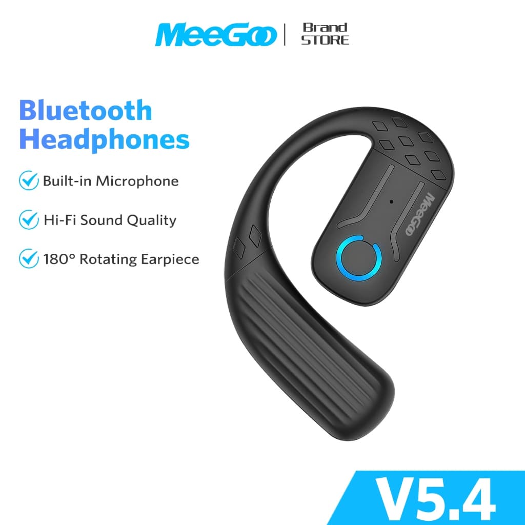 MEEGOO หูฟังไร้สายข้างเดียว หมุนได้180° ใส่ได้ทั้งข้างซ้ายและขวา บลูทูธ 5.4 มีไมค์ตัดเสียงรบกวน…