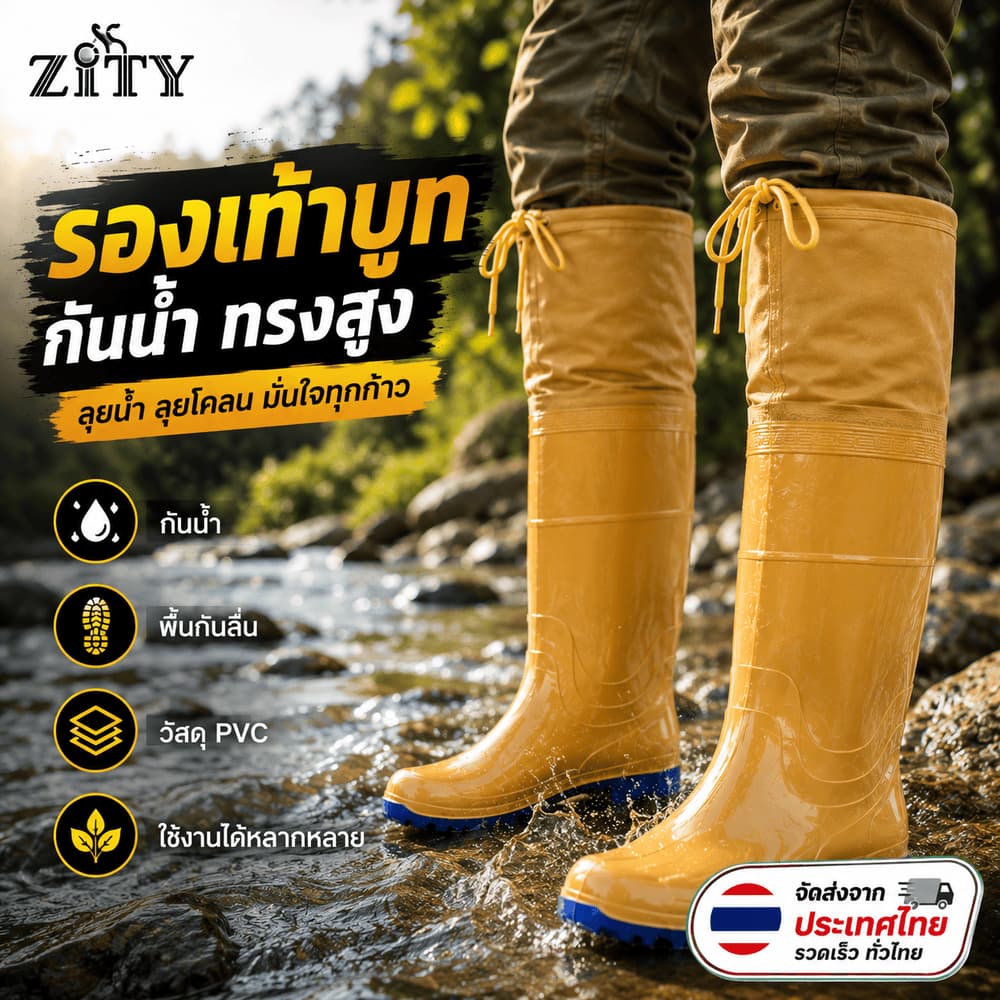 ZITY รองเท้าบูทยางกันน้ํา ทรงสูงระดับเข่า สําหรับงานเกษตร ลุยฝน ทํานา ทําสวน พื้นกันลื่น ทนทาน ใส่สบาย