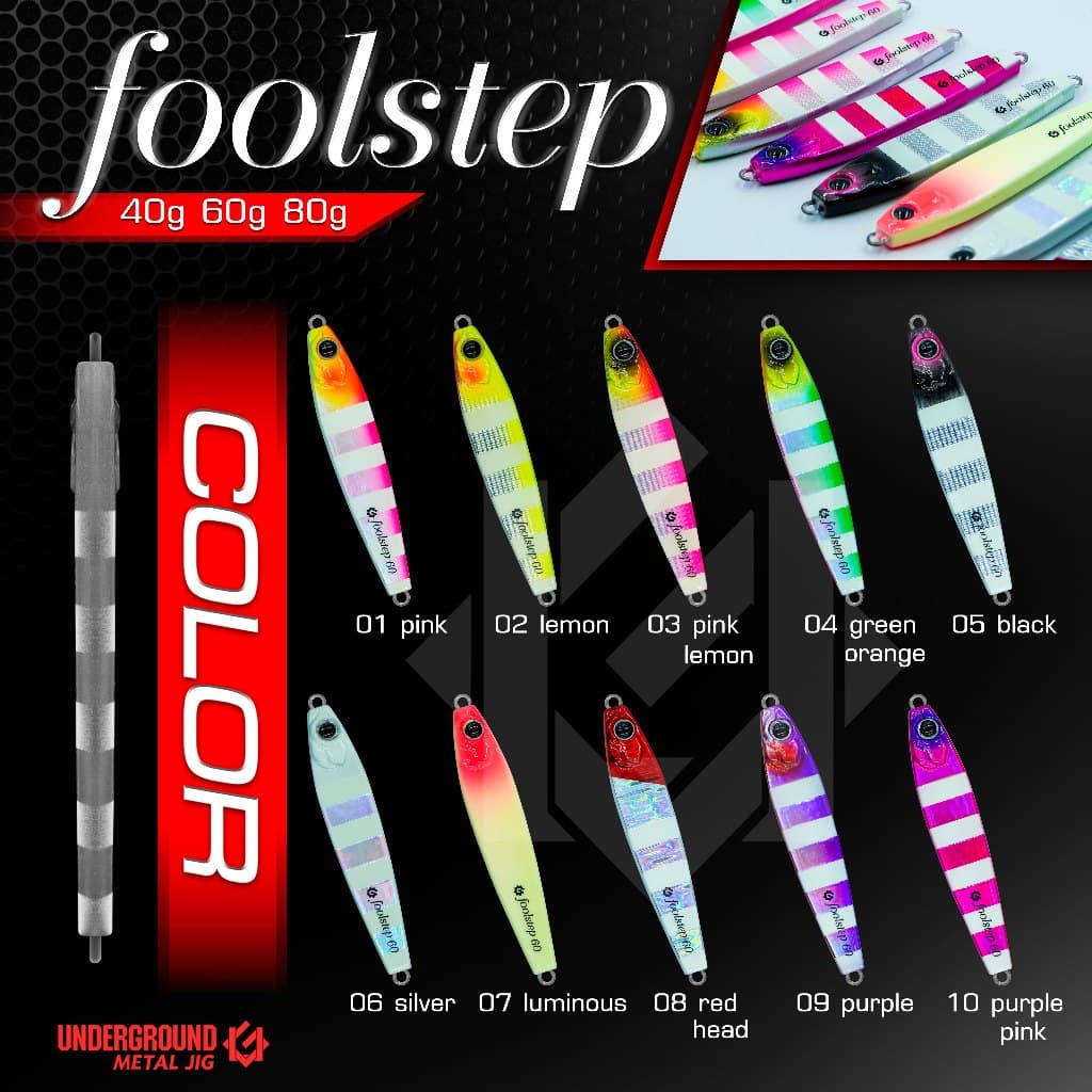 🎣 FOOLSTEP METAL JIG — จิ๊กมันส์! โดนทุกเกมสี! มีขนาด 40/60/80 g. เหยื่อจิ๊กตกปลาทะเล มาใหม่ต้องโดนนน