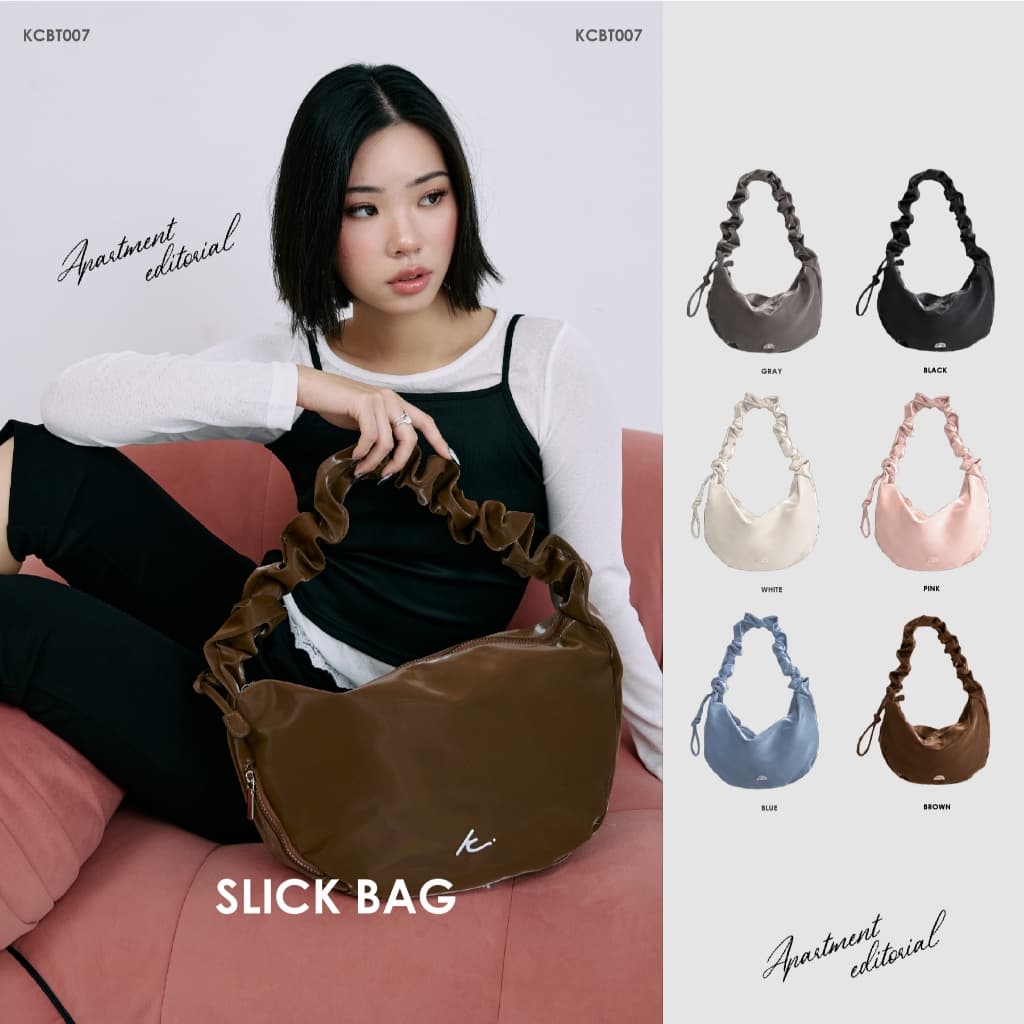 KIM&CO. ORIGINAL - SLICK BAG(KCBT007) กระเป๋า Crossbody มี 6 สี Black/Grey/White/Pink/Brown/Blue