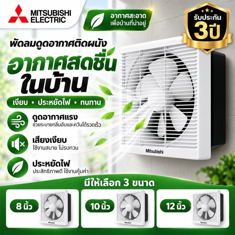 พัดลมดูดอากาศติดผนัง พัดลมระบายอากาศ 8 10 12นิ้ว แรงดูดสูง เสียงเบา ติดตั้งง่าย ลดกลิ่นอับ สําหรับบ้าน…
