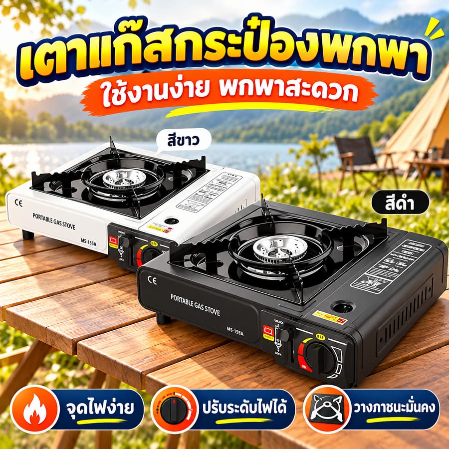 L-DEEP เตาแก๊สพกพา 2in1 เตาแก๊สกระป๋องปิคนิค น้ําหนักเบา ใช้ทําอาหารกลางแจ้ง