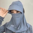 หมวกกันแดด 360 องศา พร้อมผ้าปิดหน้า ทรงปีกรอบ หมวกทํางานกลางแจ้ง หมวกแฟชั่น ป้องกันรังสียูวี ระบายอากาศได้ดี