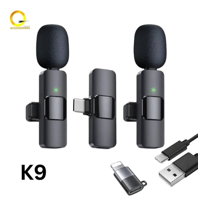 Microphone Bluetooth Wireless Microphone ไมโครโฟนไร้สาย สําหรับต่อโทรศัพท์ หนีบปกเสื้อ ไลฟ์สดไมค์ไร้สาย TypeC…