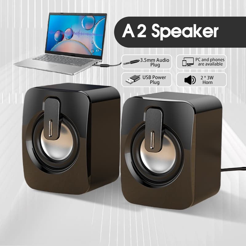 Speaker A2 ลําโพง ลําโพงคอมพิวเตอร์ ลําโพงแบบมีสาย รองรับการเชื่อมต่อ USB/AUX ไฟRGBสีสัน เสียงกลางชัด เบสพอดี
