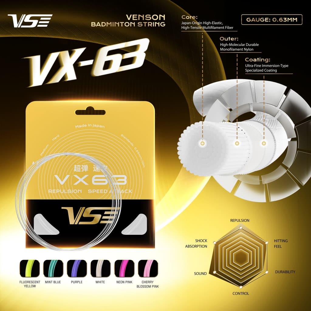 VS เอ็นไม้แบดมินตัน รุ่น VX63 Badminton String
