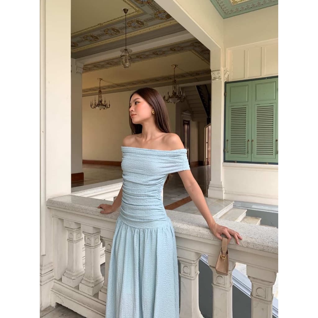 Maria dress เดรสเปิดไหล่ ไปงาน basicselected
